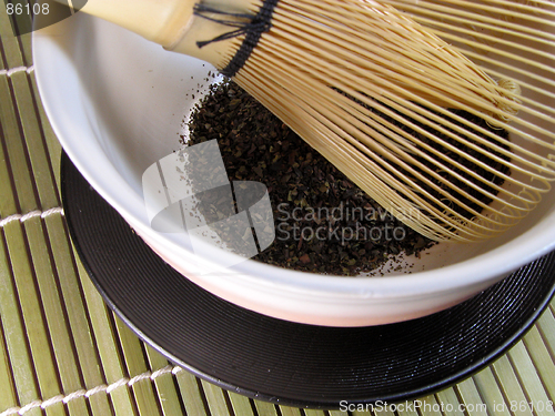 Image of Tea Bowl And Traditional Bamboo Whisk-detail