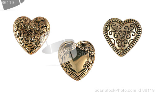 Image of Vintage Brass Hearts