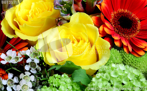 Image of Fresh Flowers at a Market