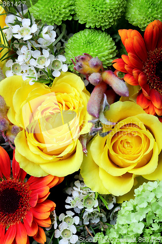 Image of Fresh Flowers at a Market