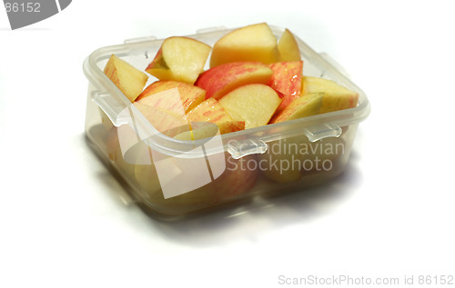 Image of apple slices in a clear plastic container