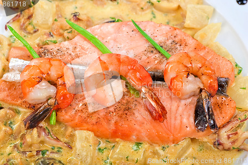 Image of Salmon fish and seafood