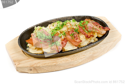 Image of Fried potato with bacon