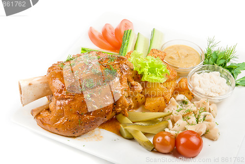 Image of pork brisket with vegetables
