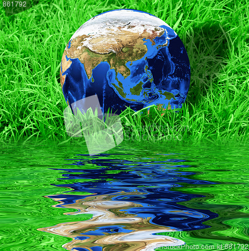 Image of Earth at the green grass