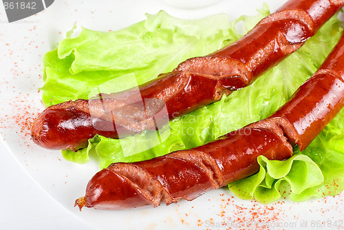 Image of grilled sausage closeup