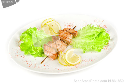 Image of salmon kebab