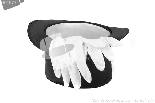Image of Black magic hat and gloves