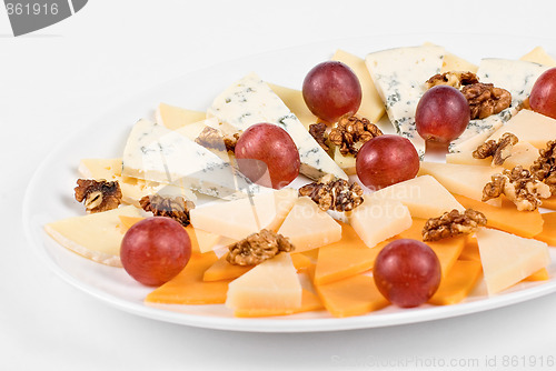 Image of Cheese and grapes and nuts