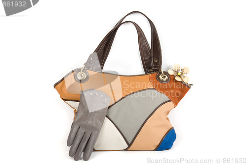 Image of women bag with gloves