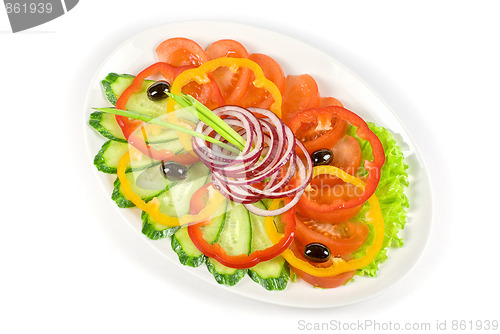 Image of sliced vegetables at the dish
