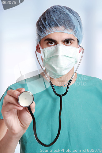 Image of Closeup portrait of a doctor 