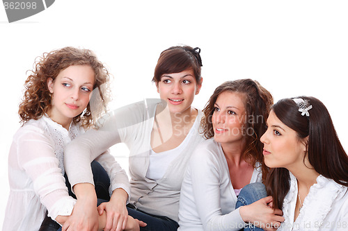 Image of Group of happy pretty laughing girls