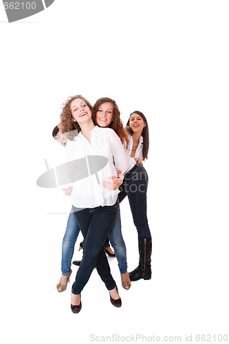 Image of Group of happy pretty laughing girls