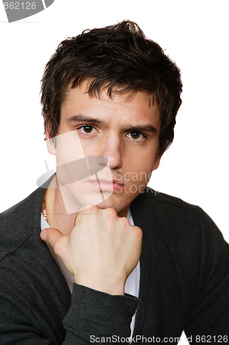 Image of happy young casual man portrait
