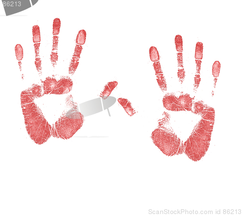 Image of A Pair Of Blood Stained Hand Prints