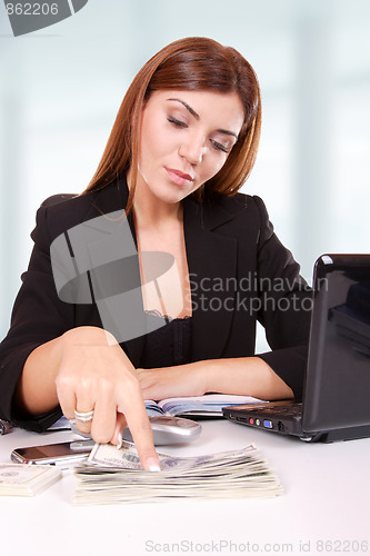 Image of young business woman standing