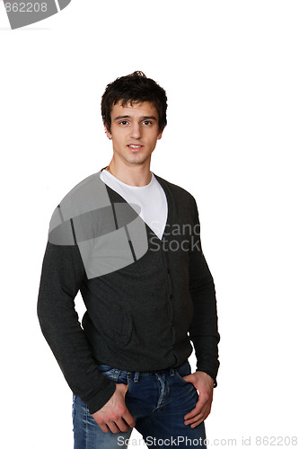 Image of happy young casual man portrait