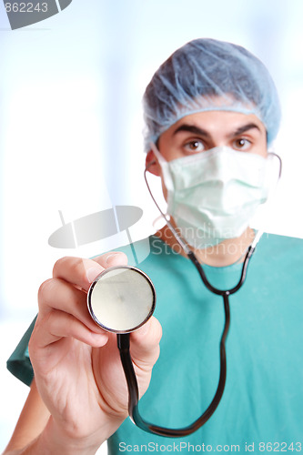 Image of Closeup portrait of a doctor 