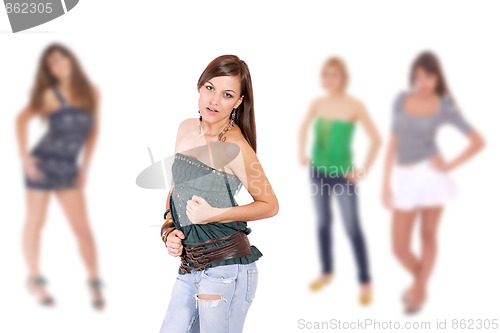 Image of Group of happy pretty girls