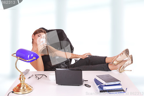 Image of young business woman standing