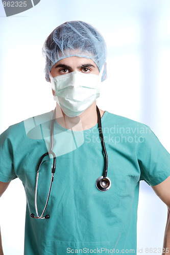 Image of Closeup portrait of a doctor 