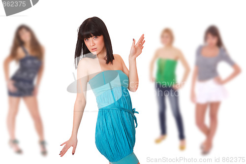 Image of Group of happy pretty girls