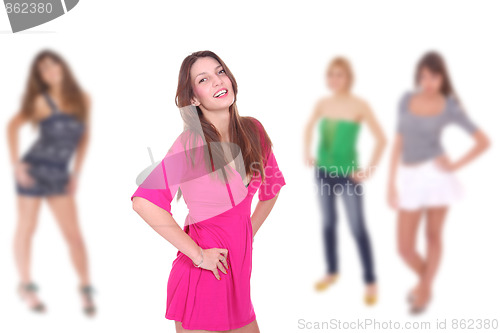 Image of Group of happy pretty girls