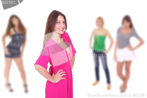 Image of Group of happy pretty girls