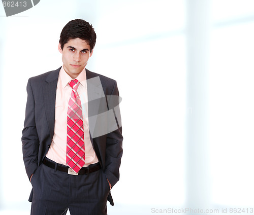 Image of young business man standing