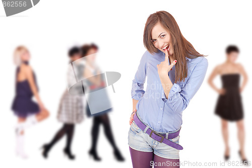 Image of Group of happy pretty girls