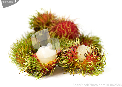 Image of exotic Thai fruit Rambutan or Ngo