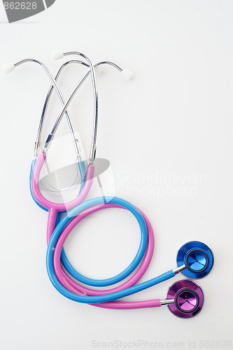 Image of pink and blue stethoscopes
