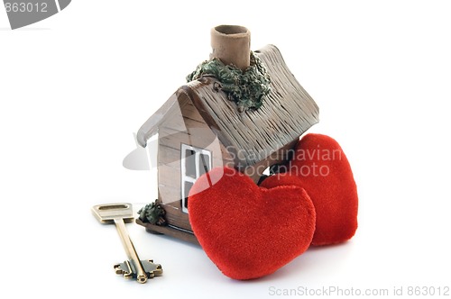 Image of Key from a house for loving hearts