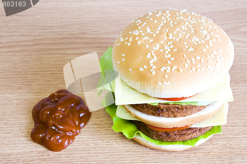 Image of hamburger ketchup