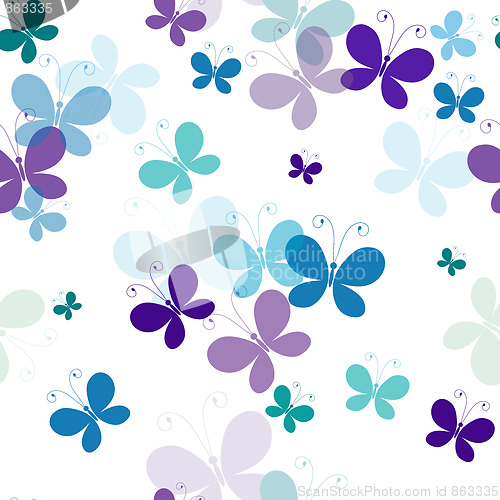 Image of Seamless pattern with butterflies