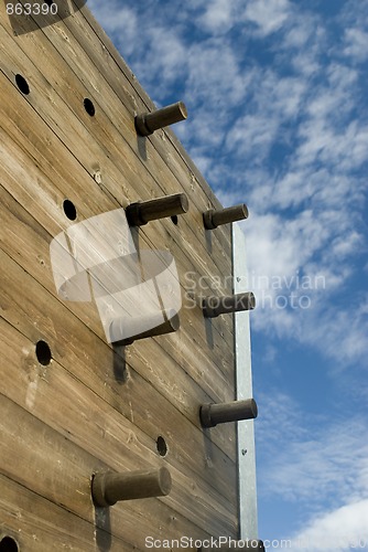 Image of Wooden climbing wall