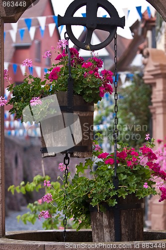 Image of Old well in Ladenburg, Germany, now used as decoration