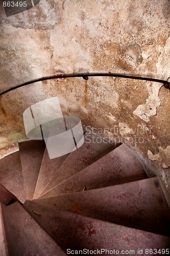 Image of Old Spiral Stairways in Castle