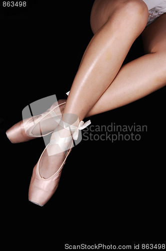 Image of The legs of a ballerina.