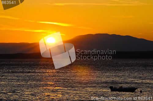 Image of Sea Sunset in the Mountains