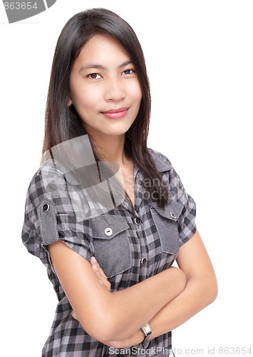 Image of Preppy confident Asian girl portrait