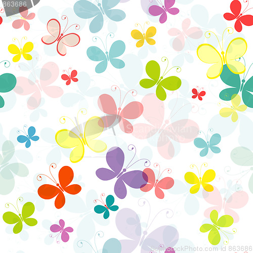 Image of Seamless pattern with butterflies
