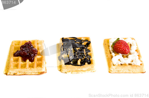 Image of waffles on white