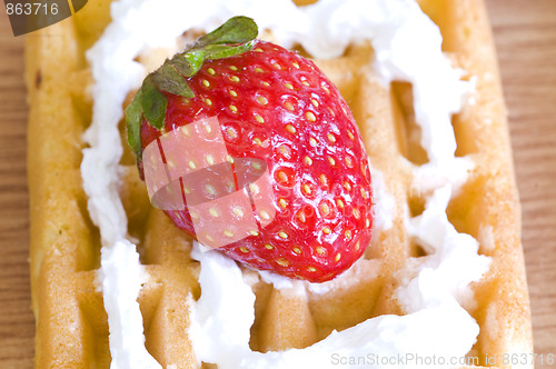 Image of closeup berry waffle