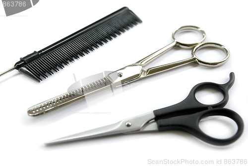 Image of barber comb scissors