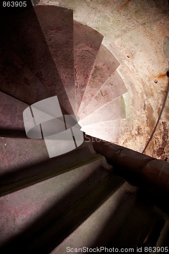 Image of Old Spiral Stairways in Castle