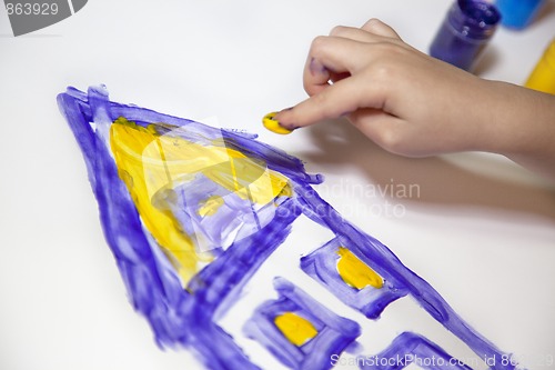 Image of Little Children Hands doing Fingerpainting