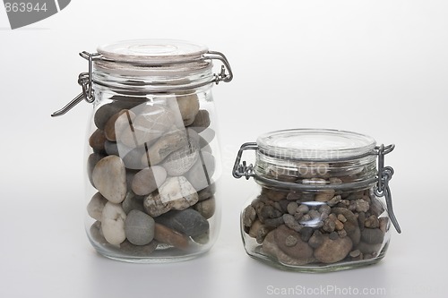 Image of Preserving Jars filled with Pebbles
