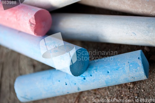 Image of Differently colored chalk for street painting